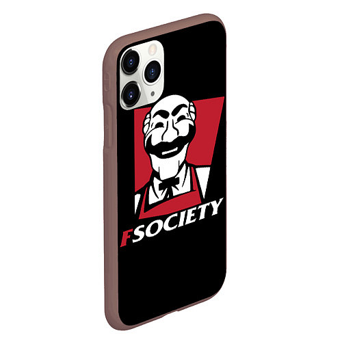 Чехол iPhone 11 Pro матовый FSOCIETY HACKING / 3D-Коричневый – фото 2