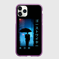 Чехол iPhone 11 Pro матовый Rain Walker Tokyo, цвет: 3D-фиолетовый