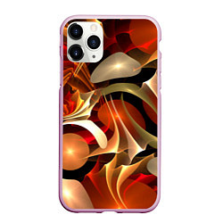 Чехол iPhone 11 Pro матовый Абстрактные цифровые спирали, цвет: 3D-розовый