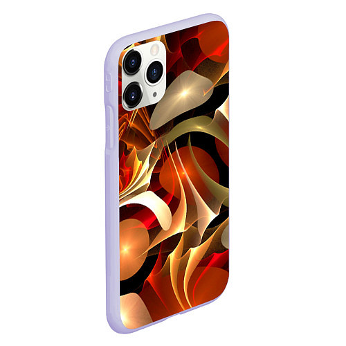 Чехол iPhone 11 Pro матовый Абстрактные цифровые спирали / 3D-Светло-сиреневый – фото 2