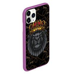 Чехол iPhone 11 Pro матовый Король лев Black, цвет: 3D-фиолетовый — фото 2