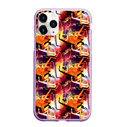 Чехол iPhone 11 Pro матовый Джазовая Музыка, цвет: 3D-сиреневый