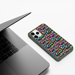 Чехол iPhone 11 Pro матовый Ретро Музыка Аудиокассеты, цвет: 3D-темно-зеленый — фото 2