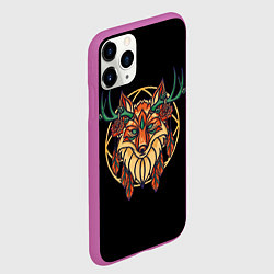 Чехол iPhone 11 Pro матовый Ловец снов Лис с рогами, цвет: 3D-фиолетовый — фото 2