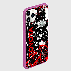 Чехол iPhone 11 Pro матовый Toyota тойота брызги красок, цвет: 3D-фиолетовый — фото 2
