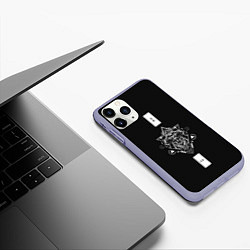Чехол iPhone 11 Pro матовый Серебряный самурай, цвет: 3D-светло-сиреневый — фото 2
