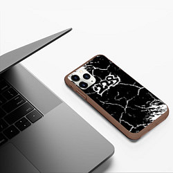 Чехол iPhone 11 Pro матовый 228 rap трещины, цвет: 3D-коричневый — фото 2