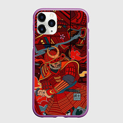 Чехол iPhone 11 Pro матовый Инстинкт Самурая, цвет: 3D-фиолетовый