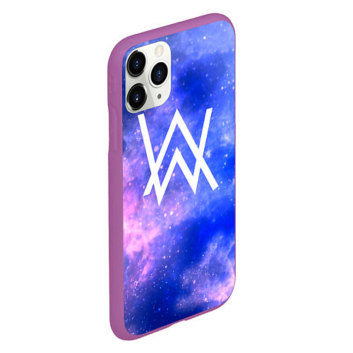 Чехол iPhone 11 Pro матовый Alan Walker космос / 3D-Фиолетовый – фото 2