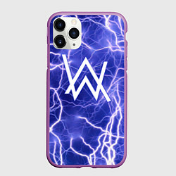 Чехол iPhone 11 Pro матовый Alan Walker молнии, цвет: 3D-фиолетовый