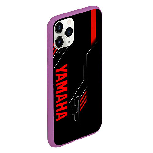 Чехол iPhone 11 Pro матовый YAMAHA - ТЕХНОЛОГИИ КРАСНЫЙ / 3D-Фиолетовый – фото 2