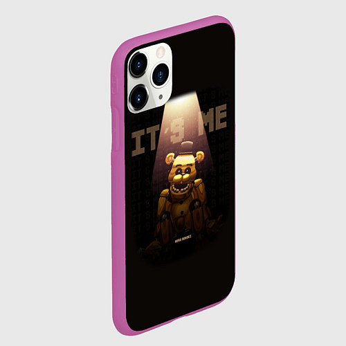 Чехол iPhone 11 Pro матовый Five Nights at Freddys - мишка Фредди / 3D-Фиолетовый – фото 2