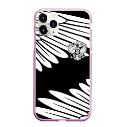 Чехол iPhone 11 Pro матовый КРЫЛЬЯ СВОБОДЫ ГЕРБ РОССИИ, цвет: 3D-розовый