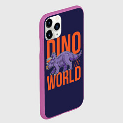 Чехол iPhone 11 Pro матовый Dino World, цвет: 3D-фиолетовый — фото 2