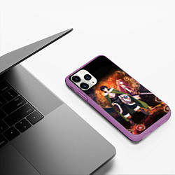 Чехол iPhone 11 Pro матовый Рафталия и Наофуми, цвет: 3D-фиолетовый — фото 2