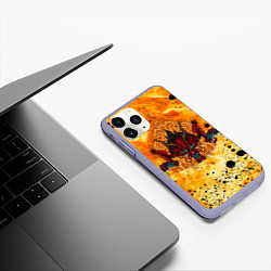 Чехол iPhone 11 Pro матовый ЯПОНСКИЙ ОГНЕННЫЙ ДРАКОН, цвет: 3D-светло-сиреневый — фото 2