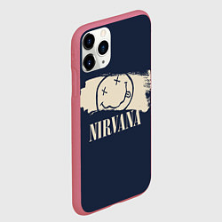 Чехол iPhone 11 Pro матовый NIRVANA Рок Группа, цвет: 3D-малиновый — фото 2