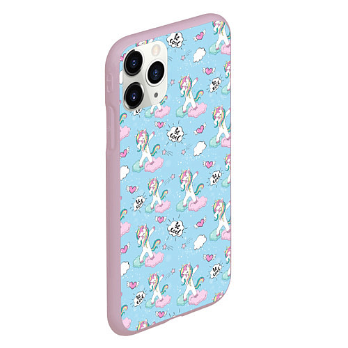 Чехол iPhone 11 Pro матовый Dab Единороги / 3D-Розовый – фото 2