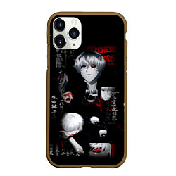 Чехол iPhone 11 Pro матовый Токийский Гуль Иероглифы Tokyo Ghoul, цвет: 3D-коричневый