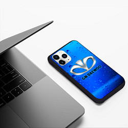 Чехол iPhone 11 Pro матовый DAEWOO Капли Дождя, цвет: 3D-черный — фото 2