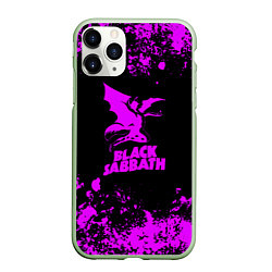 Чехол iPhone 11 Pro матовый Black Sabbath metal, цвет: 3D-салатовый