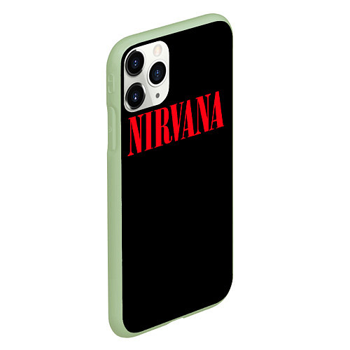 Чехол iPhone 11 Pro матовый Nirvana in Red / 3D-Салатовый – фото 2