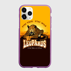 Чехол iPhone 11 Pro матовый LEOPARDS, цвет: 3D-фиолетовый