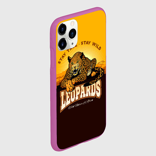 Чехол iPhone 11 Pro матовый LEOPARDS / 3D-Фиолетовый – фото 2