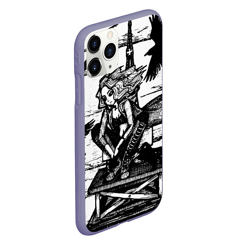 Чехол iPhone 11 Pro матовый Raven 2 / 3D-Серый – фото 2