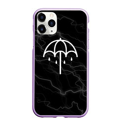 Чехол iPhone 11 Pro матовый Bring me the horizon молнии, цвет: 3D-сиреневый