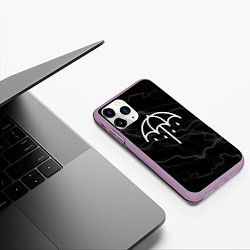 Чехол iPhone 11 Pro матовый Bring me the horizon молнии, цвет: 3D-сиреневый — фото 2