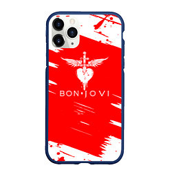 Чехол iPhone 11 Pro матовый Bon jovi, цвет: 3D-тёмно-синий