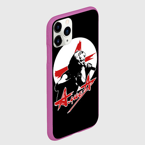Чехол iPhone 11 Pro матовый Алиса рок группа / 3D-Фиолетовый – фото 2