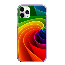 Чехол iPhone 11 Pro матовый Спираль Модный узор 2023 Неон, цвет: 3D-светло-сиреневый