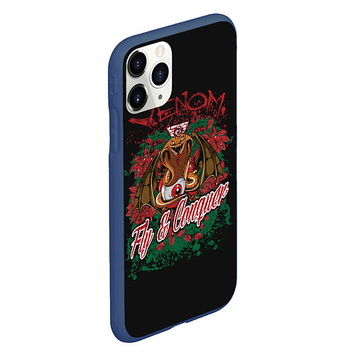 Чехол iPhone 11 Pro матовый Ядовитая Змея VENOM / 3D-Тёмно-синий – фото 2
