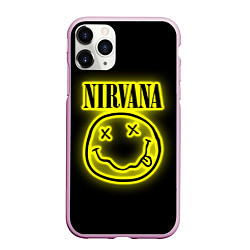 Чехол iPhone 11 Pro матовый NIRVANA неон, цвет: 3D-розовый