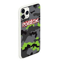 Чехол iPhone 11 Pro матовый Roblox Камуфляж Серо-Чёрный, цвет: 3D-белый — фото 2