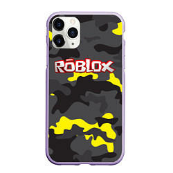 Чехол iPhone 11 Pro матовый Roblox Камуфляж Жёлто-Серый