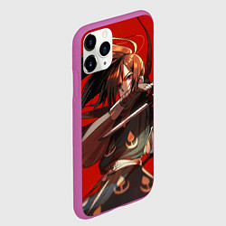 Чехол iPhone 11 Pro матовый Красавчик Хяккимару, цвет: 3D-фиолетовый — фото 2