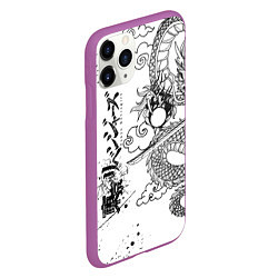 Чехол iPhone 11 Pro матовый ТОКЙИСКИЕ МСТИТЕЛИ ЧЁРНО БЕЛЫЙ TOKYO REVENGERS, цвет: 3D-фиолетовый — фото 2