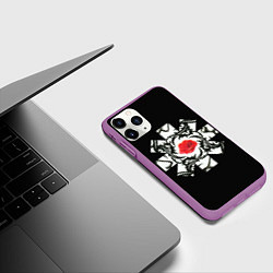 Чехол iPhone 11 Pro матовый RHCP Logo Red Rose, цвет: 3D-фиолетовый — фото 2