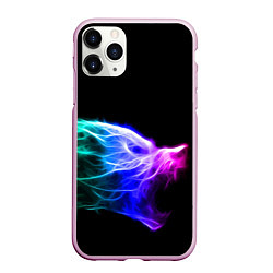 Чехол iPhone 11 Pro матовый Wolf Grin Волк Оскал Неон Neon, цвет: 3D-розовый