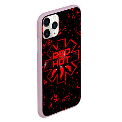 Чехол iPhone 11 Pro матовый Red Hot Chili Peppers, лого, цвет: 3D-розовый — фото 2