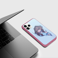 Чехол iPhone 11 Pro матовый Тайга в пледе Торадора, цвет: 3D-малиновый — фото 2
