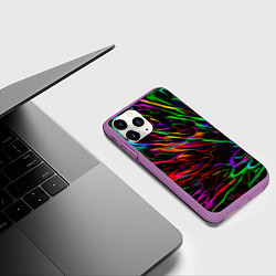 Чехол iPhone 11 Pro матовый Neon pattern Vanguard, цвет: 3D-фиолетовый — фото 2