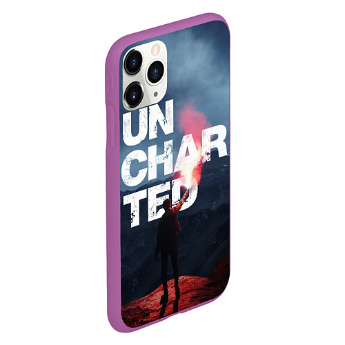Чехол iPhone 11 Pro матовый Uncharted Анчартед На картах не значится / 3D-Фиолетовый – фото 2