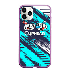 Чехол iPhone 11 Pro матовый Cuphead две чашечки, цвет: 3D-фиолетовый