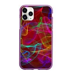 Чехол iPhone 11 Pro матовый Color neon pattern Vanguard, цвет: 3D-фиолетовый