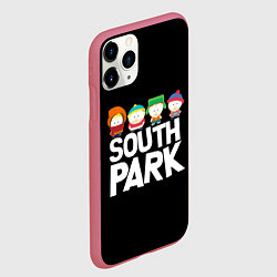 Чехол iPhone 11 Pro матовый Южный парк мультфильм - персонажи, цвет: 3D-малиновый — фото 2