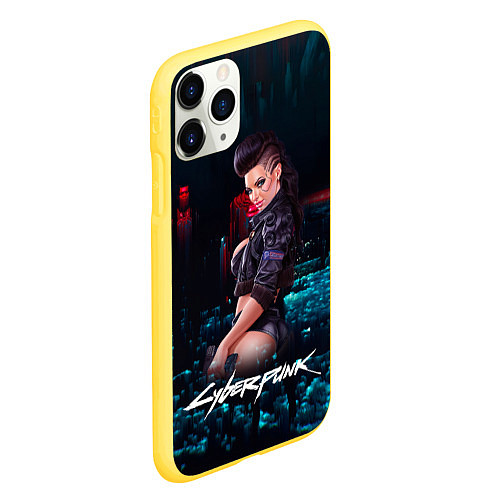 Чехол iPhone 11 Pro матовый Cyberpunk2077 Vi / 3D-Желтый – фото 2